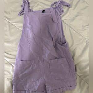 purple romper with pockets